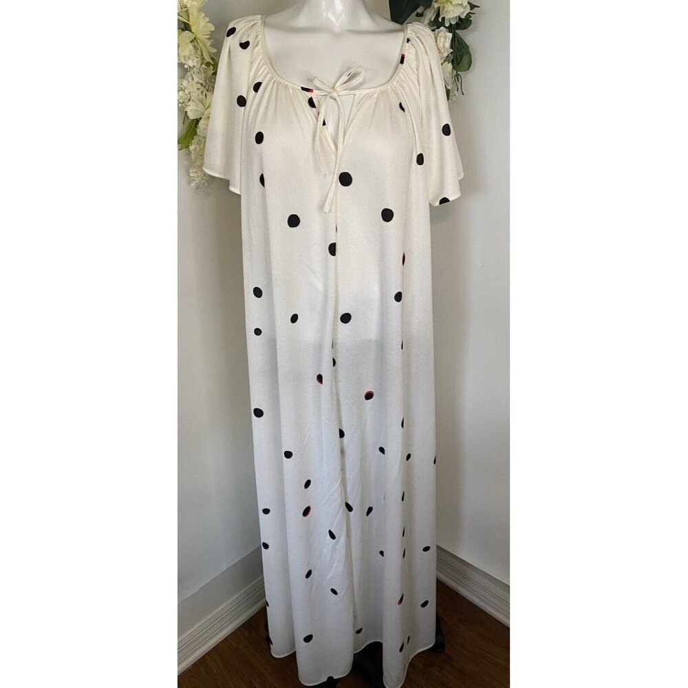 Sterling Sophisticates Vtg‎ House Coat Dress MuMu Lounger Granny Robe Maxi Sz M
